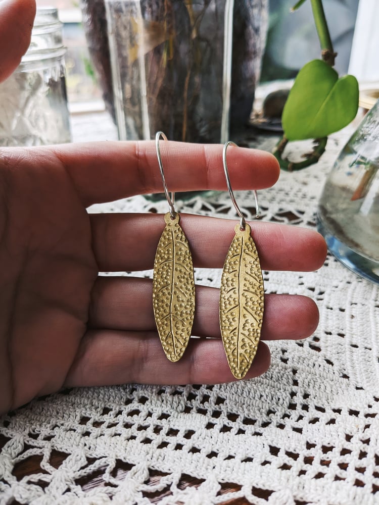 Image of Broad leaf earrings