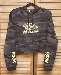 Image 1 of Motostine CAMO lightweight cropped hooded sweatshirt