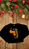 Black Kente Africa Map Sweatshirt