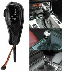 Image 1 of Carbon Fibre/ Gloss Black/ Silver LED Gear Knob Shifter Lever Stick BMW 3er E46 5er E60 E61 E82 E87