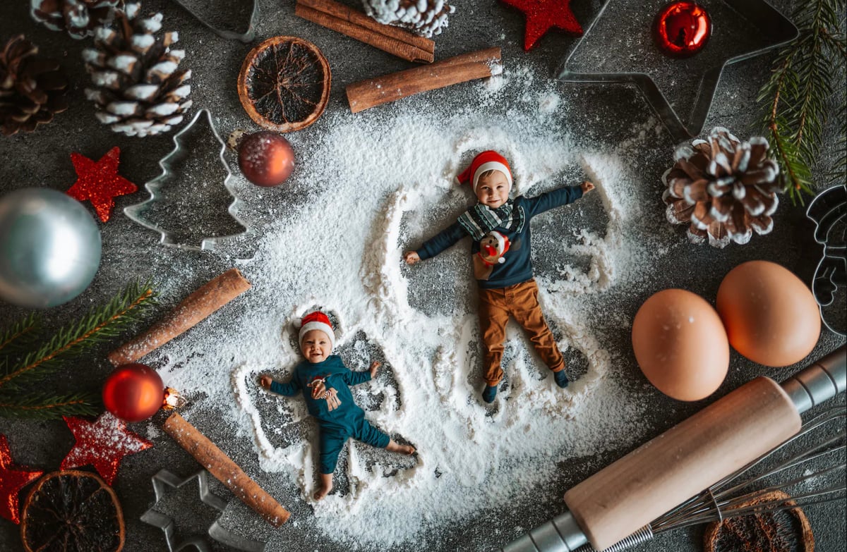 Image of Angel Baking Christmas Template