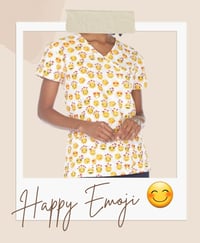 Image 1 of Happy Print Scrub Tops