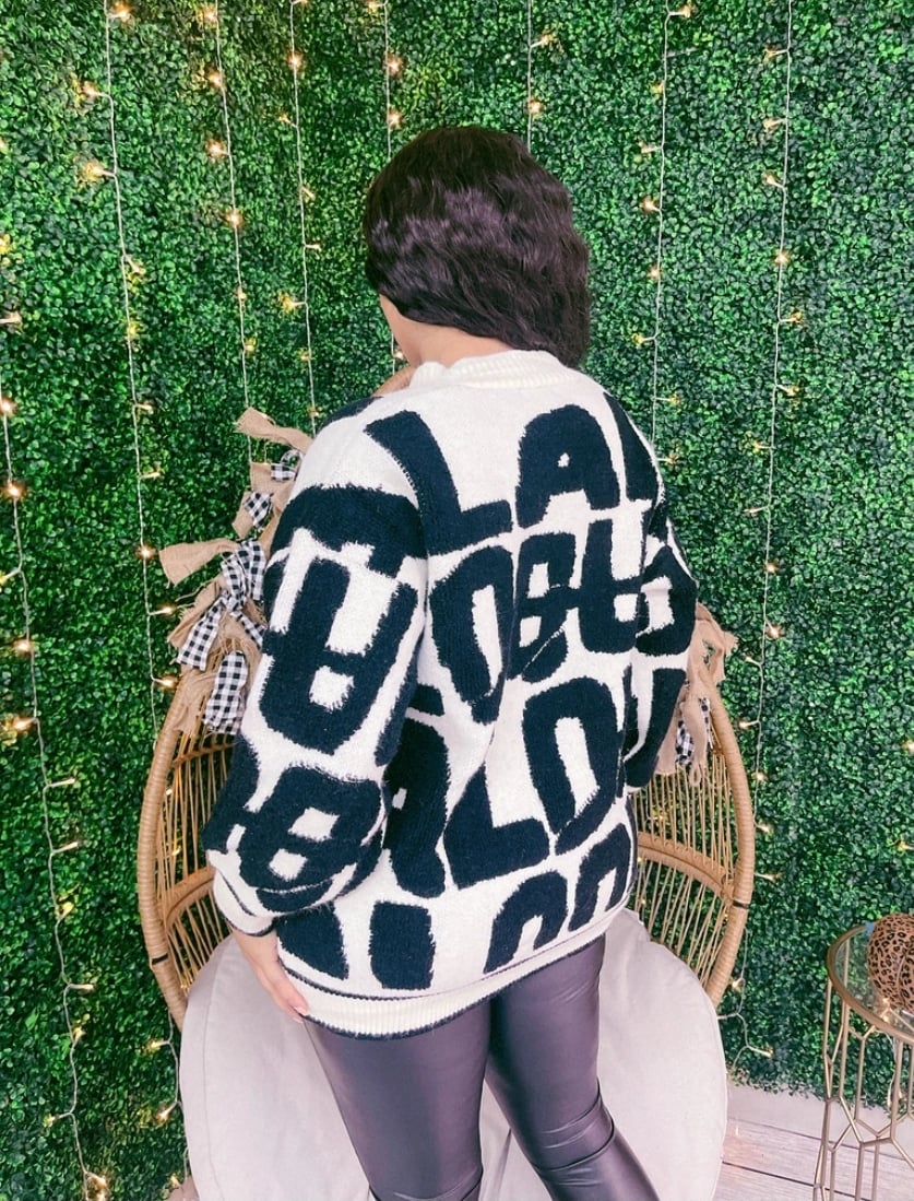 Letter Print Cardigan 