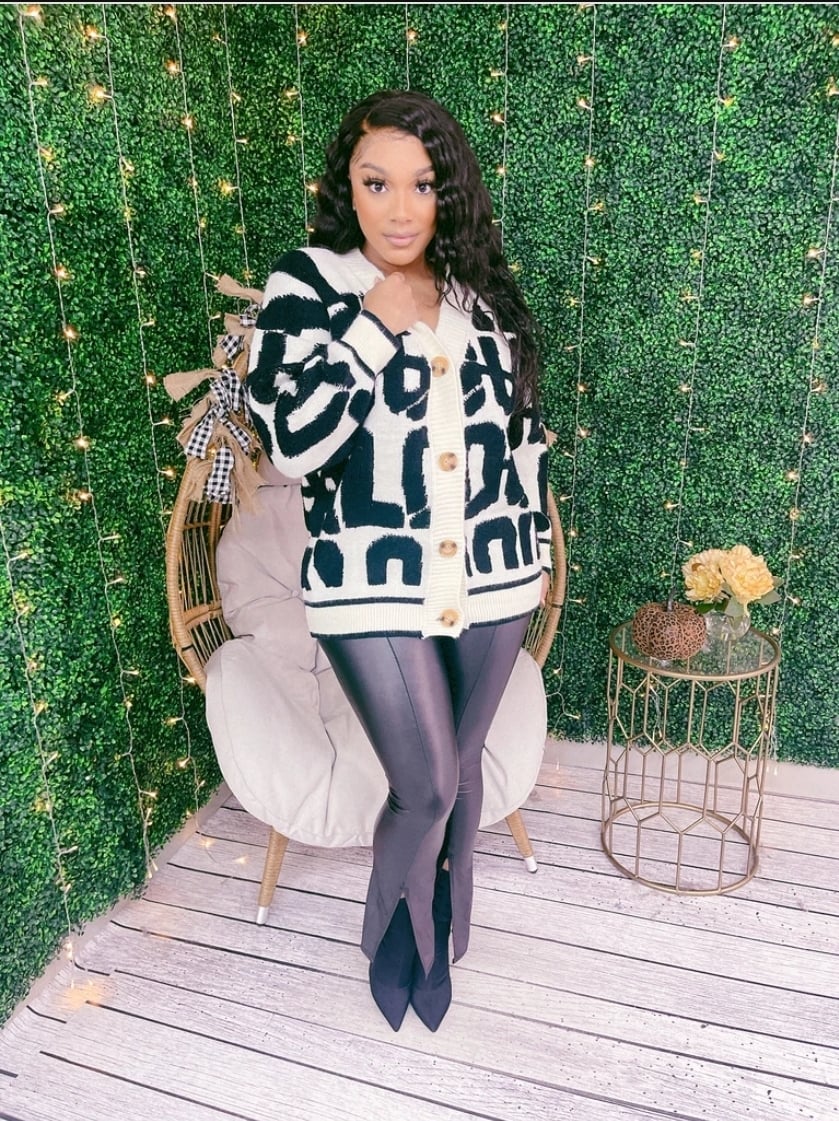Letter Print Cardigan 