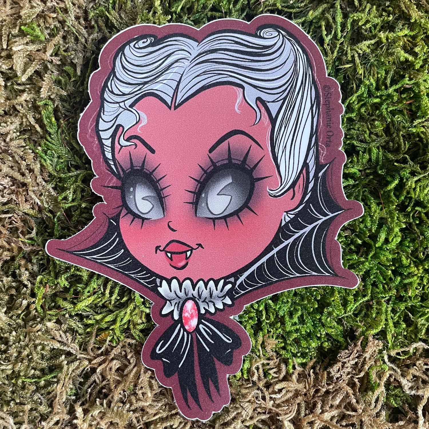 Vampire Ghoul Head 4" inch Matte Sticker 