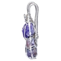 Image 2 of Rough Tanzanite Sapphire Ruby Sterling Pendant