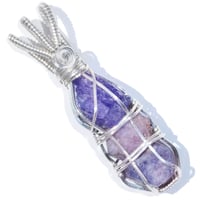 Image 1 of Rough Tanzanite Sapphire Ruby Sterling Pendant