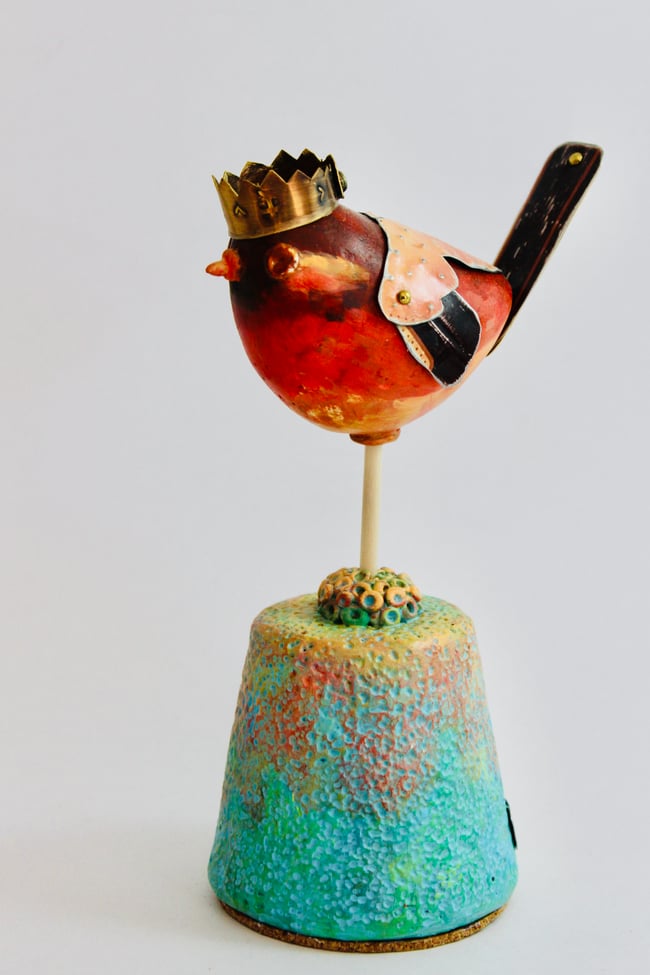 Sparrow sculpture ~ King of the Water Feeder