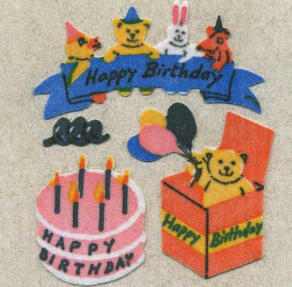 Image of Birthday Fuzzy Stickers