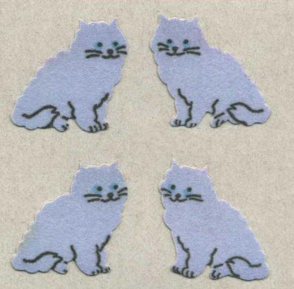 Image of Lavender Cat Fuzzy Stickers