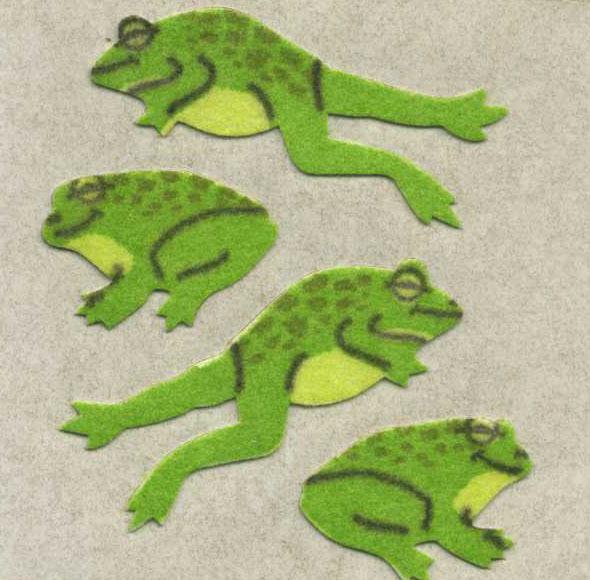 Image of Jumping Frog Fuzzy Stickers