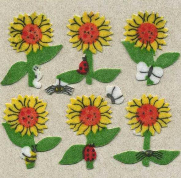 Image of Sunflower Fuzzy Stickers
