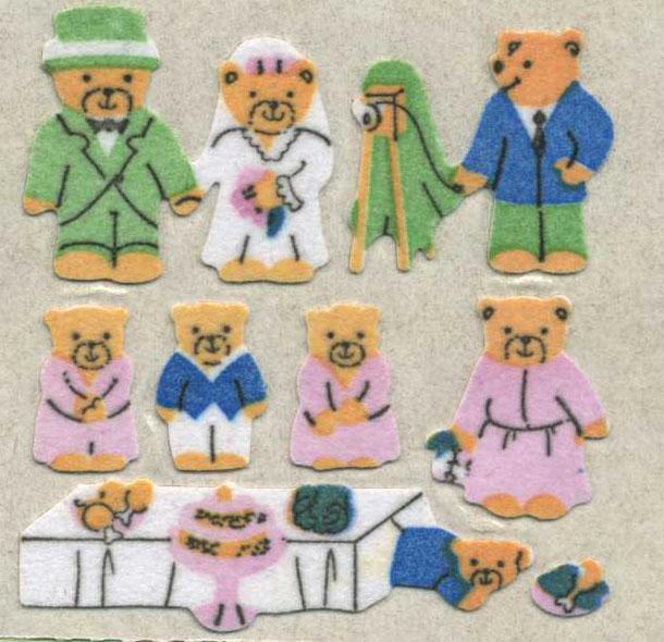 Image of Bear Wedding Fuzzy Stickers
