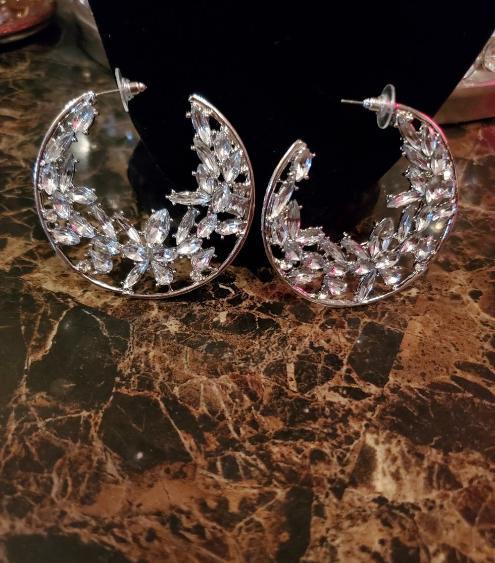 Image of Rhinestone Hoops