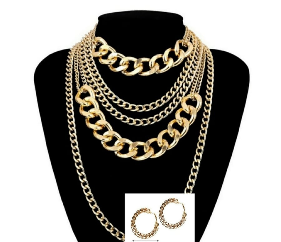 Image of Choker Multi Chain Set