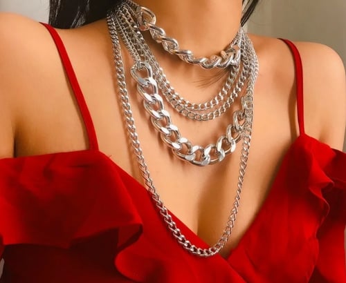 Image of Choker Multi Chain Set