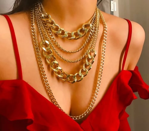 Image of Choker Multi Chain Set