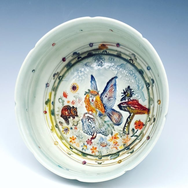 Fairy Garden Porcelain Dish