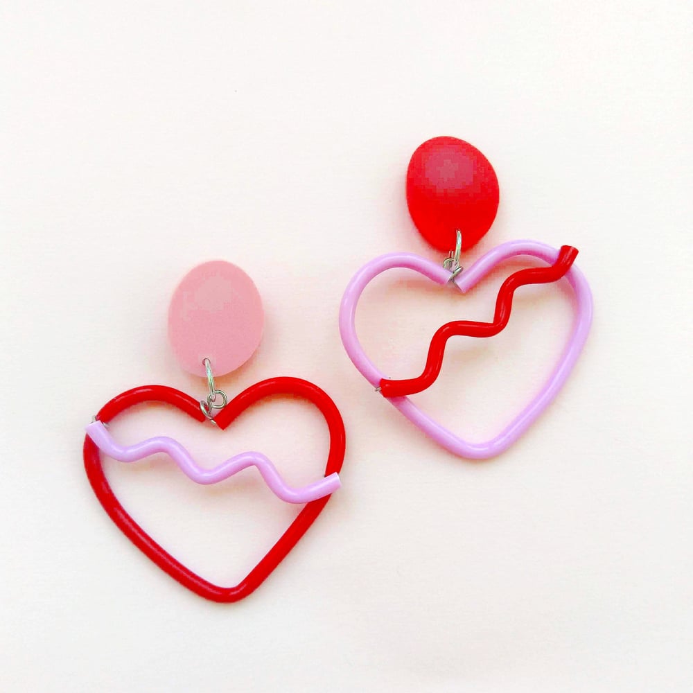 Image of Heart studs mini - various colours - sweetheart and heartbreaker 