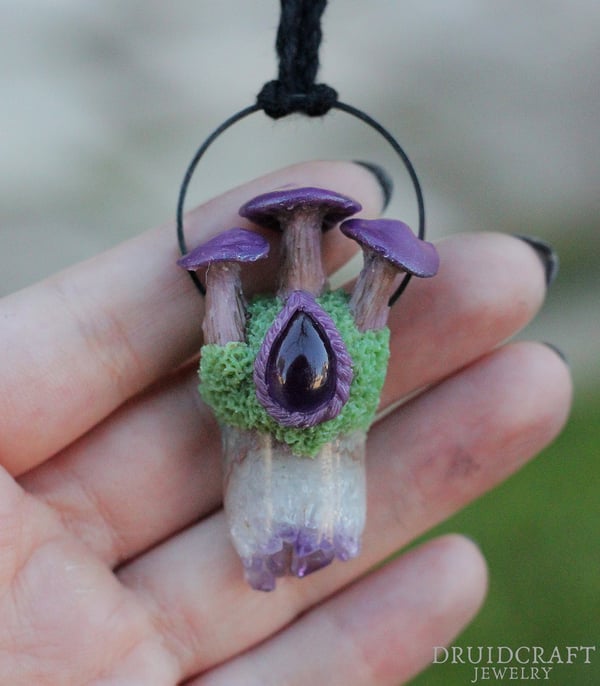 Image of Amethyst Mushrooms Necklace