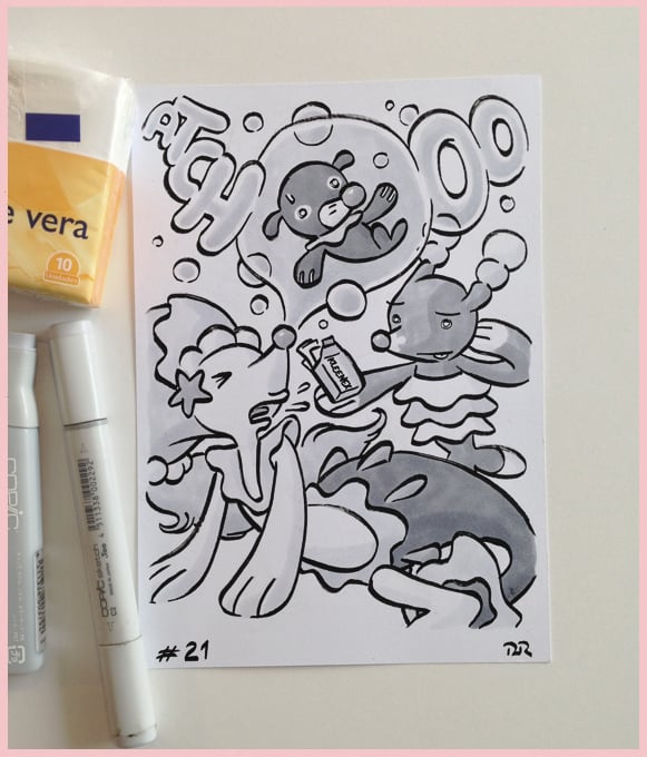 Image of Inktober 2019 #21: Popplio & family