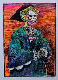 Emerald Dame Woodcut