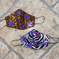 Image 2 of Zebra mask with holographic hearts