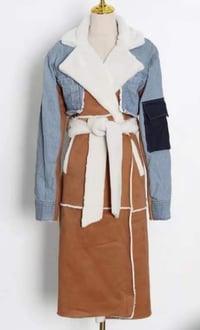 Image 1 of Denim Accent Sherling Coat