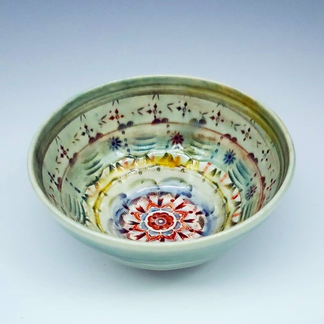 Tiny Avocado Cherry Burst Mandala Bowl