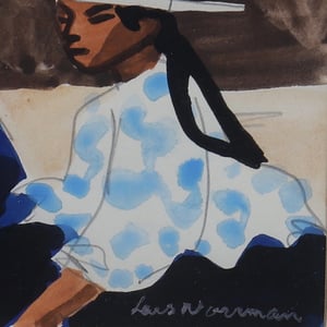 Image of Mid Century, Swedish, Gouache Painting Lars Norrman (1915–1979) 