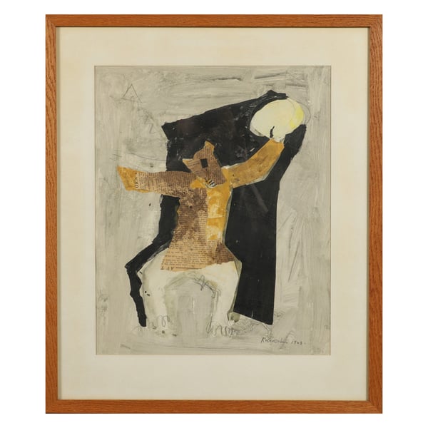 Image of 1963, Mixed media collage, Lennart Rosensohn, (1918-1994) 