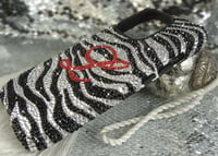 Image 1 of Personalised Animal Print case in black and clear crystals.