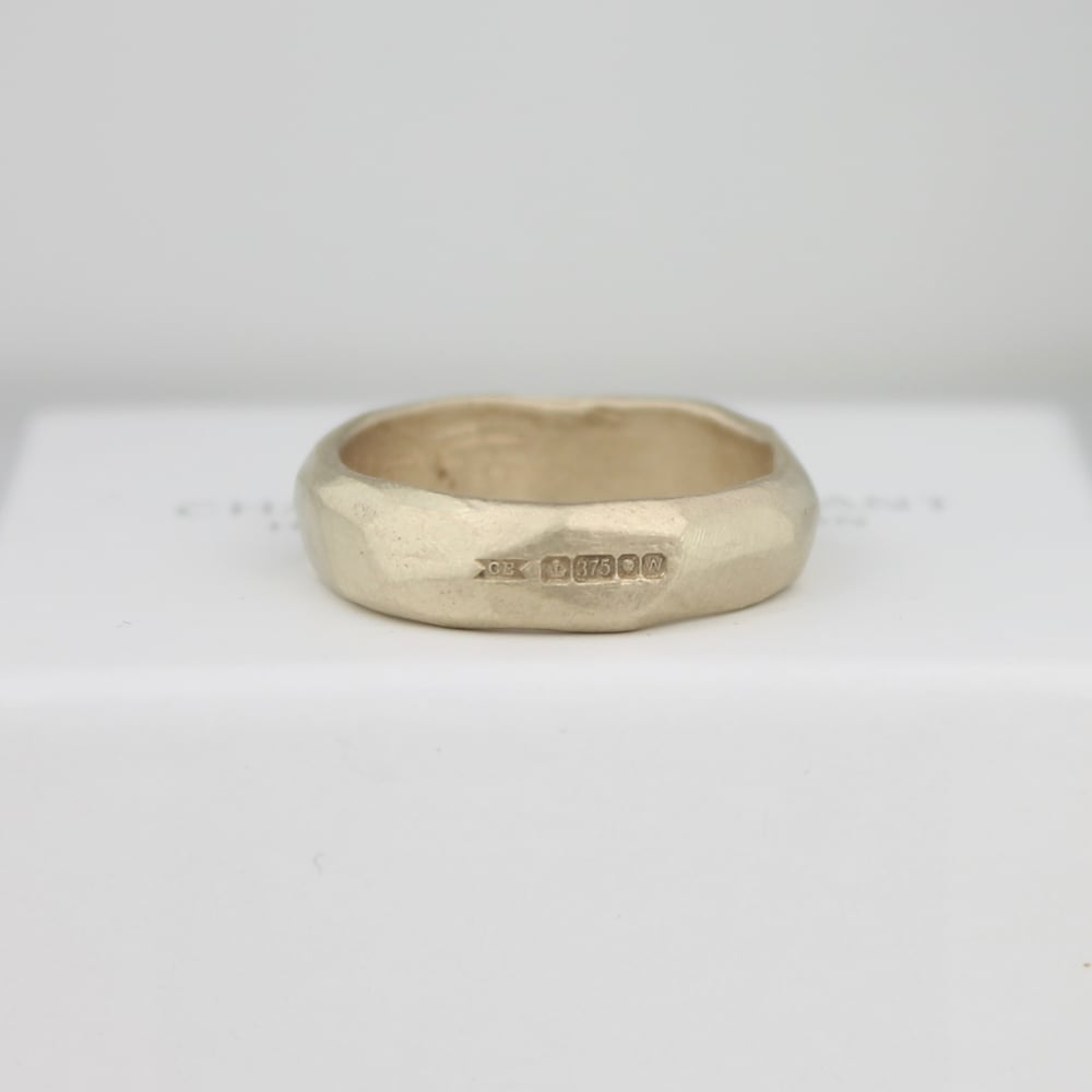 Image of Mans  / larger sizes Organic (uneven band) ring in 9ct gold