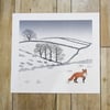Hester Cox Limited Edition Collagraph Print - 'A Winter Walk'