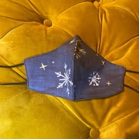 Image 1 of Navy snowflake mask 