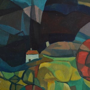 Image of Mid-Century Painting, 'Little Cottage' Horas Kennedy (1917-1997)