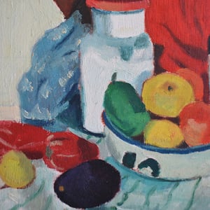 Image of Mid-Century Painting, 'Harvest,' Horas Kennedy (1917-1997)