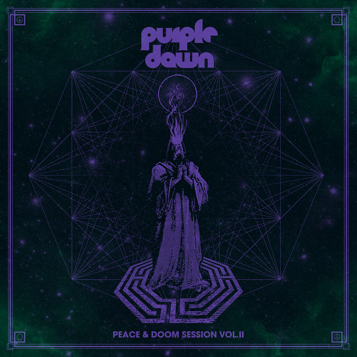 Image of Purple Dawn - Peace & Doom Session Vol. II 220xLTD  Transparent Orange Splatter Purple Vinyl
