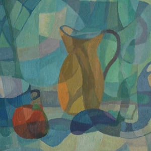 Image of Mid-Century Painting, 'Ratatouille,' Horas Kennedy (1917-1997)