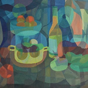 Image of Mid-Century Painting, 'Beets and Onions' Horas Kennedy (1917-1997)