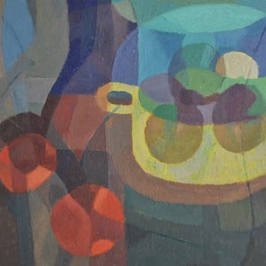 Image of Mid-Century Painting, 'Beets and Onions' Horas Kennedy (1917-1997)