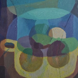 Image of Mid-Century Painting, 'Beets and Onions' Horas Kennedy (1917-1997)