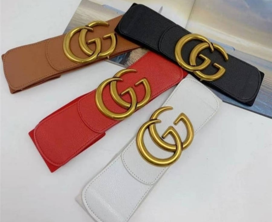 Image of Wide Waist Stretch Belts (Assorted Colors)