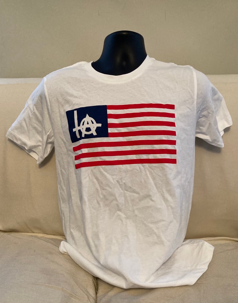 Image of WHITE "FLAG" SHIRT **SMALL ONLY**