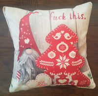 Image 3 of Holiday Gnome fuck xmas pillows