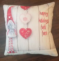 Image 4 of Holiday Gnome fuck xmas pillows