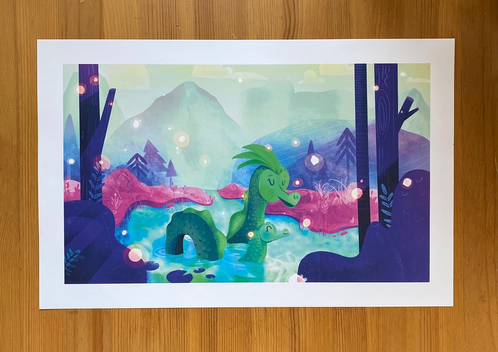 Image of Happy Lil Lake Monsters print