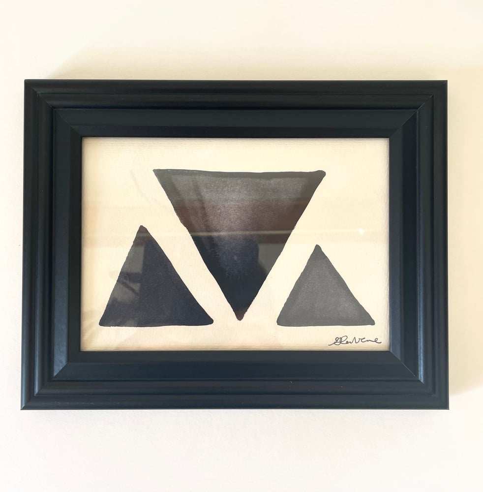 Image of "Three Triangles" Original Watercolor