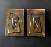 Image 3 of Pair of Large Bronze Door Handles with Spiral Design