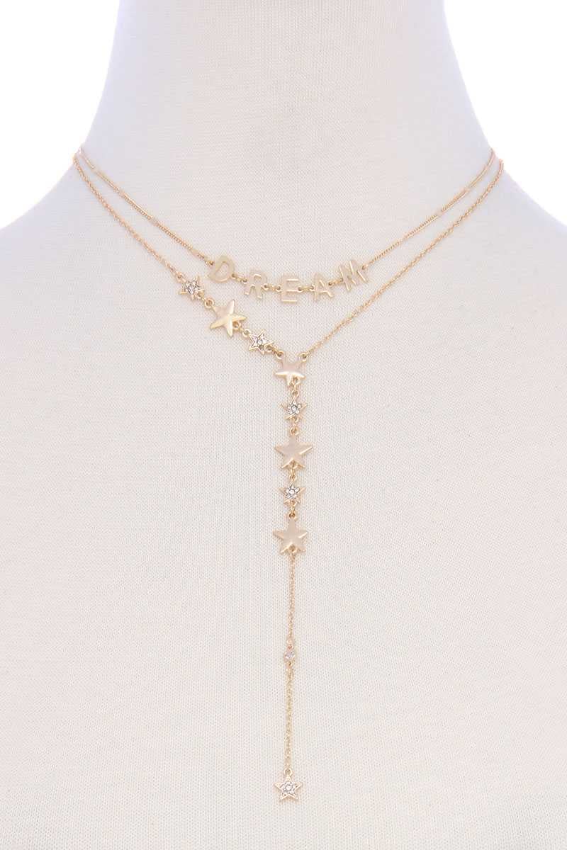 Image of DREAM SHINY STAR DROP CHAIN NECKLACE SET